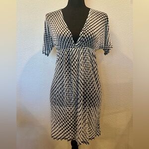 Elan sheer deep V bathing suit coverup